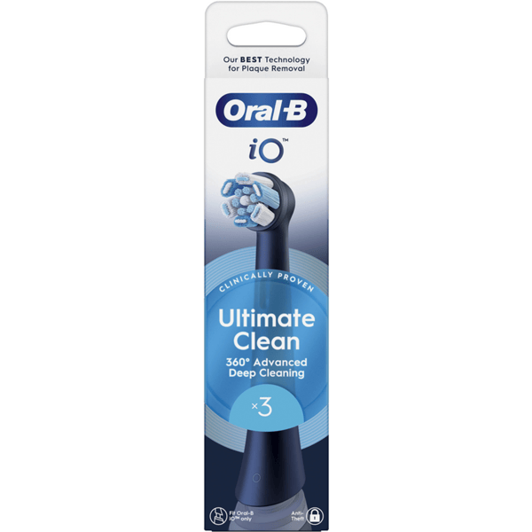 Oral-B iO Ultimate Clean 3 Testine di Ricambio Per Spazzolino Elettrico Nero