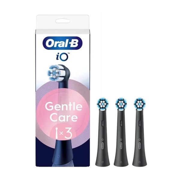 Oral-B Io Gentle Care 3 Testine di Ricambio Per Spazzolino Elettrico Nero