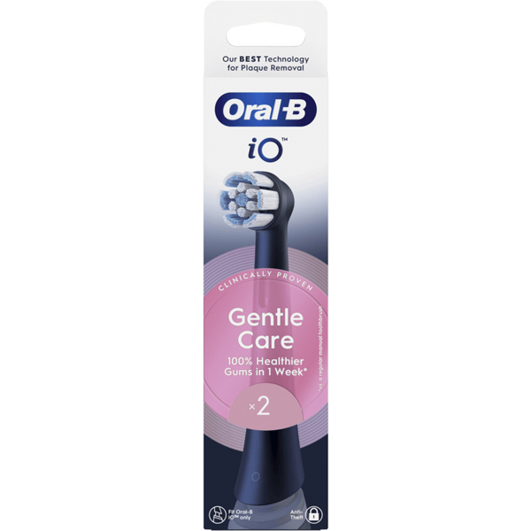 Oral-B Io Gentle Care Per Spazzolino Elettrico Nero Testine Di Ricambio 2 Pezzi