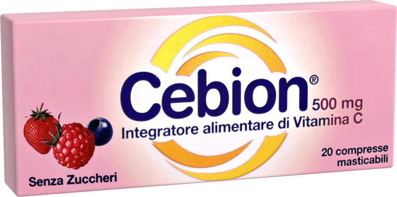 Cebion Masticabile Senza Zucchero Integratore di Vitamina C 20 Compresse