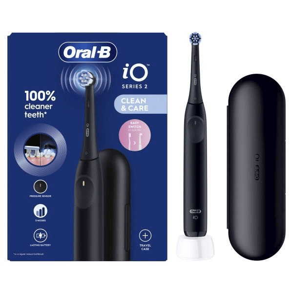 Oral B iO 2 Spazzolino Elettrico Colore Nero con Custodia da Viaggio