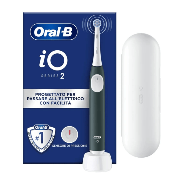 Oral-B iO2 Spazzolino Elettrico Serie 2 Ricaricabile Verde Con Custodia da Viaggio