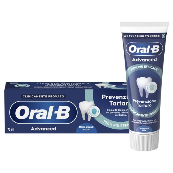Oral-B Advanced Dentifricio Prevenzione Tartaro Microgranuli Attivi 75 ml