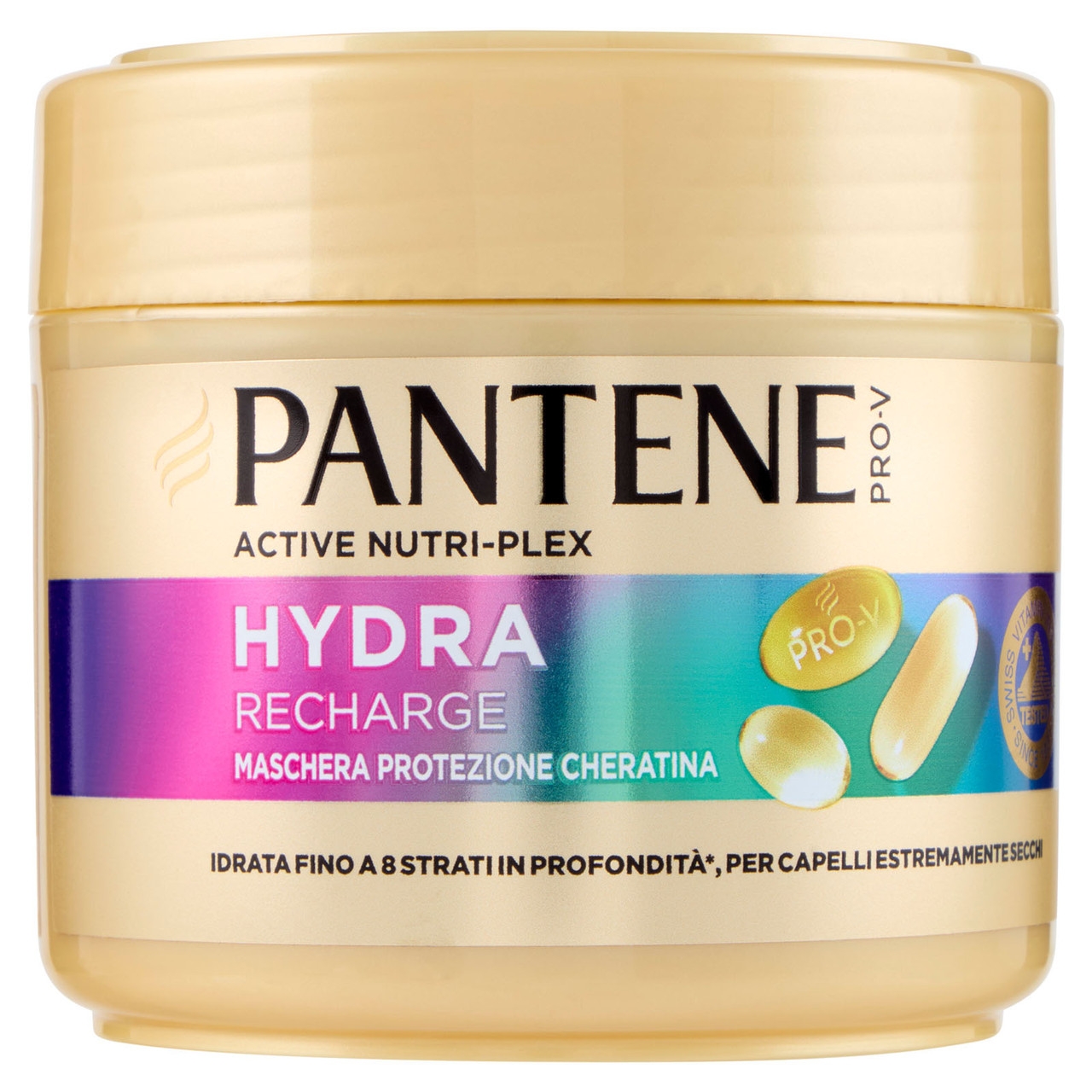 Pantene Hydra Recharge Maschera Idratante Protezione Cheratina Per Capelli Secchi 300ml
