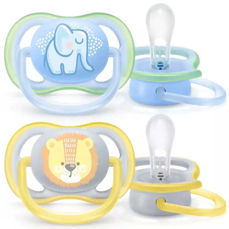 Avent Ultra Air Succhietto Elefante/Leone Maschio 0-6Mesi 2pezzi