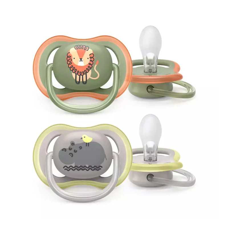 Avent Succhietto Ultra Air 6-18Mesi Mix Animali 2 Pezzi