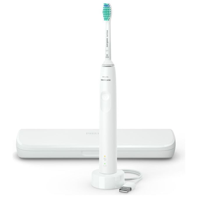 Philips 3100 series Sonicare Spazzolino Elettrico Sonico Bianco, con custodia da viaggio HX3673/13 1 St