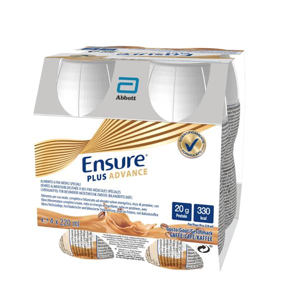 Ensure Plus Advance Alimento a Fini Medici Speciali Ipercalorico e Iperproteico Caffè 4x220ml