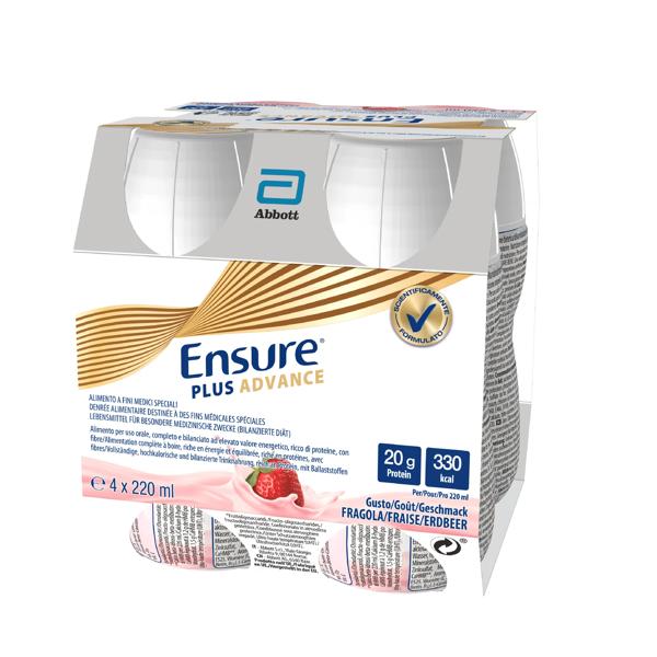 Ensure Plus Advance Alimento a Fini Medici Speciali Iperproteico ed Ipercalorico Fragola