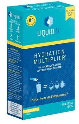 Liquid Iv Hydration Multiplier Lemon Lime integratore elettroliti reidratazione 6 stick da 16g