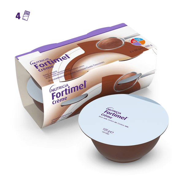 Fortimel Creme, Gusto Cioccolato, Ipercalorico e Iperproteico, 4x125ml