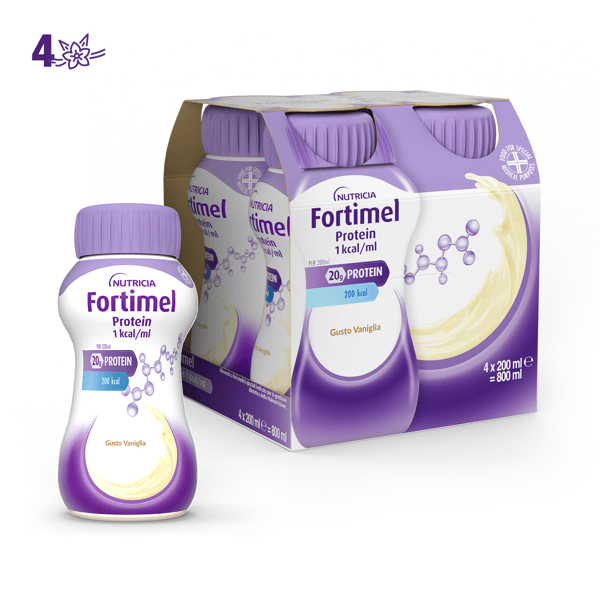Fortimel Protein, Gusto Vaniglia, Ipercalorico, 4x200ml