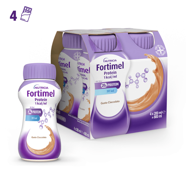 Nutricia Fortimel Integratore Nutrizionale Iperproteico Gusto Cioccolato 4x200 ml