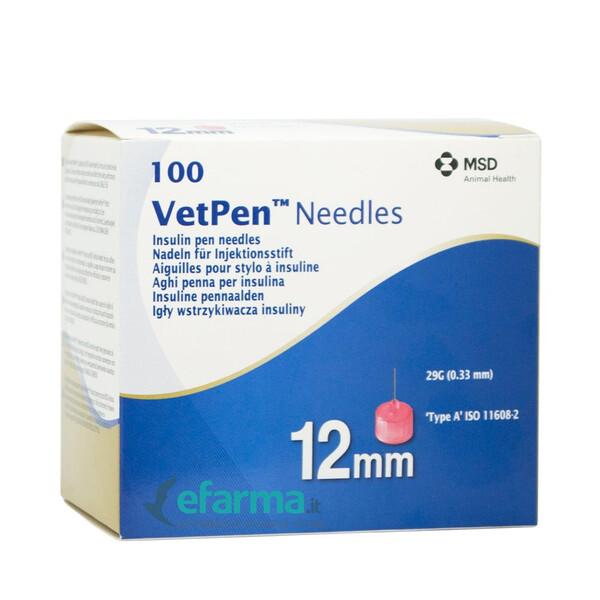 Intervet Aghi Unifine per VetPen 29g/12mm Misurazione Diabete Cani e Gatti 100 pezzi