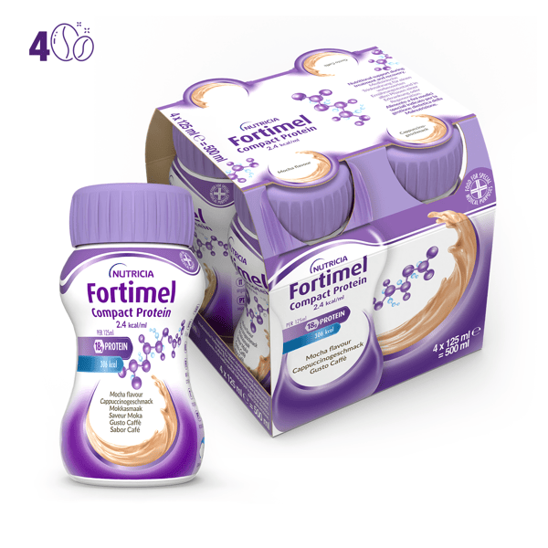 Fortimel Compact Protein, Gusto Caffè, Ipercalorico e Iperproteico, 4x125ml