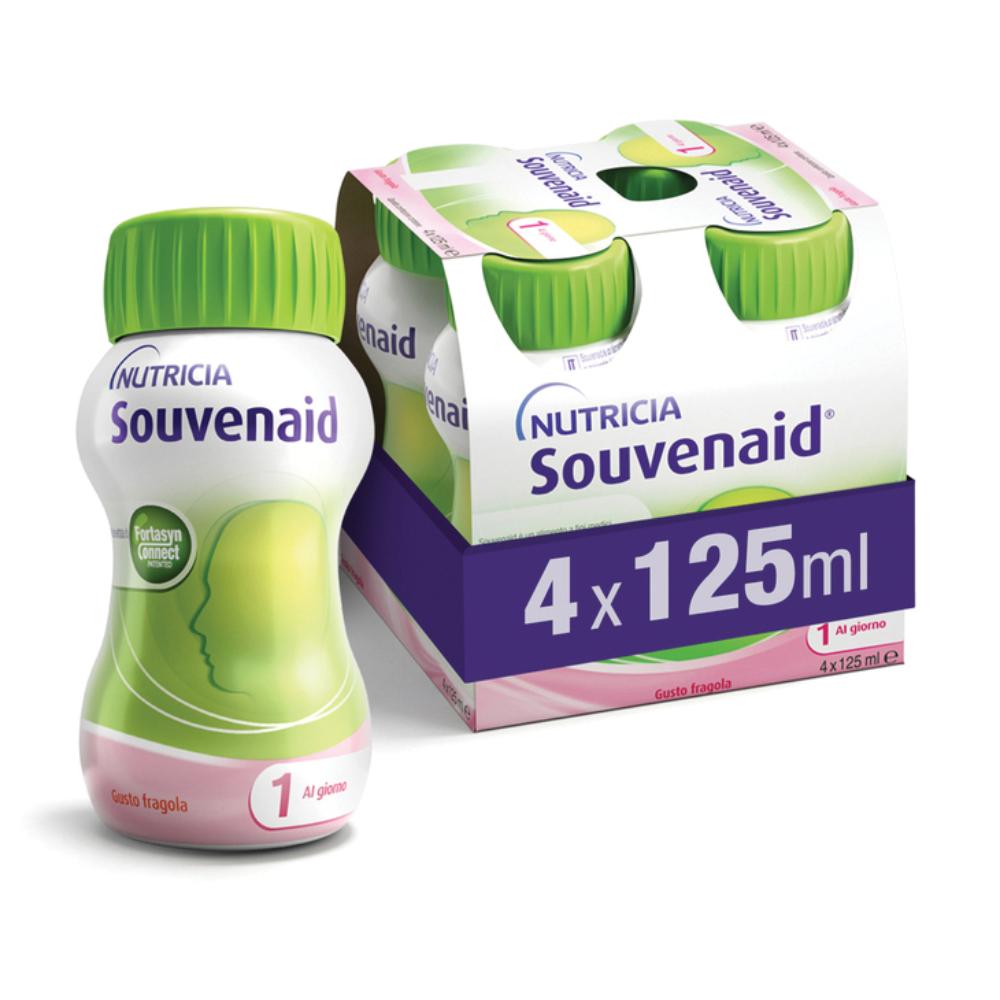 Souvenaid Alimento Dietetico Fini Speciali Gusto Fragola 4x125 ml