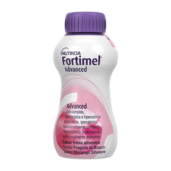 Fortimel Advanced Fragola di Bosco, Iperproteico e Ipercalorico, 4x200 ml