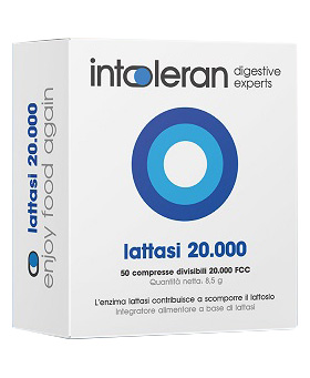 Intoleran Lattasi 20000 Integratore Alimentare per Intolleranza al Lattosio 50 Compresse