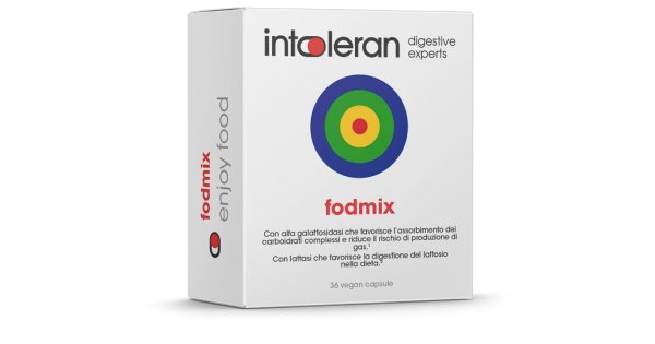 Intoleran Fodmix Enzimi 36 Compresse Integratore per Gonfiore e Intolleranza a Lattosio e Carboidrati Complessi