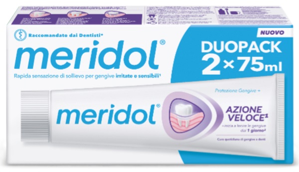 Meridol Dentifricio Azione Veloce BIPACCO Gengive Irritate 2x75ml