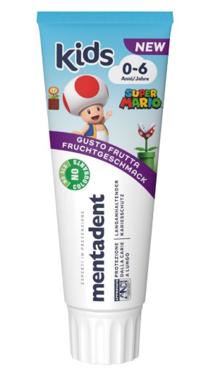 Mentadent Kids Dentifricio 0-6 Anni gusto Frutta, 75ml