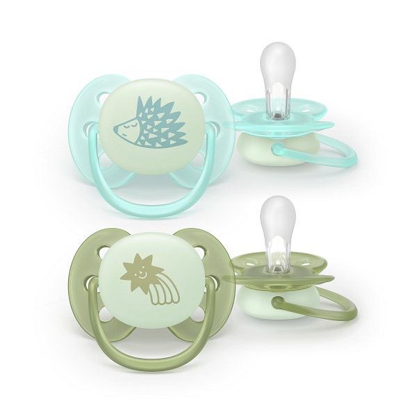 Avent Ultra Soft Night Succhietto In Silicone 0-6m Fantasie Assortite 2 Pezzi