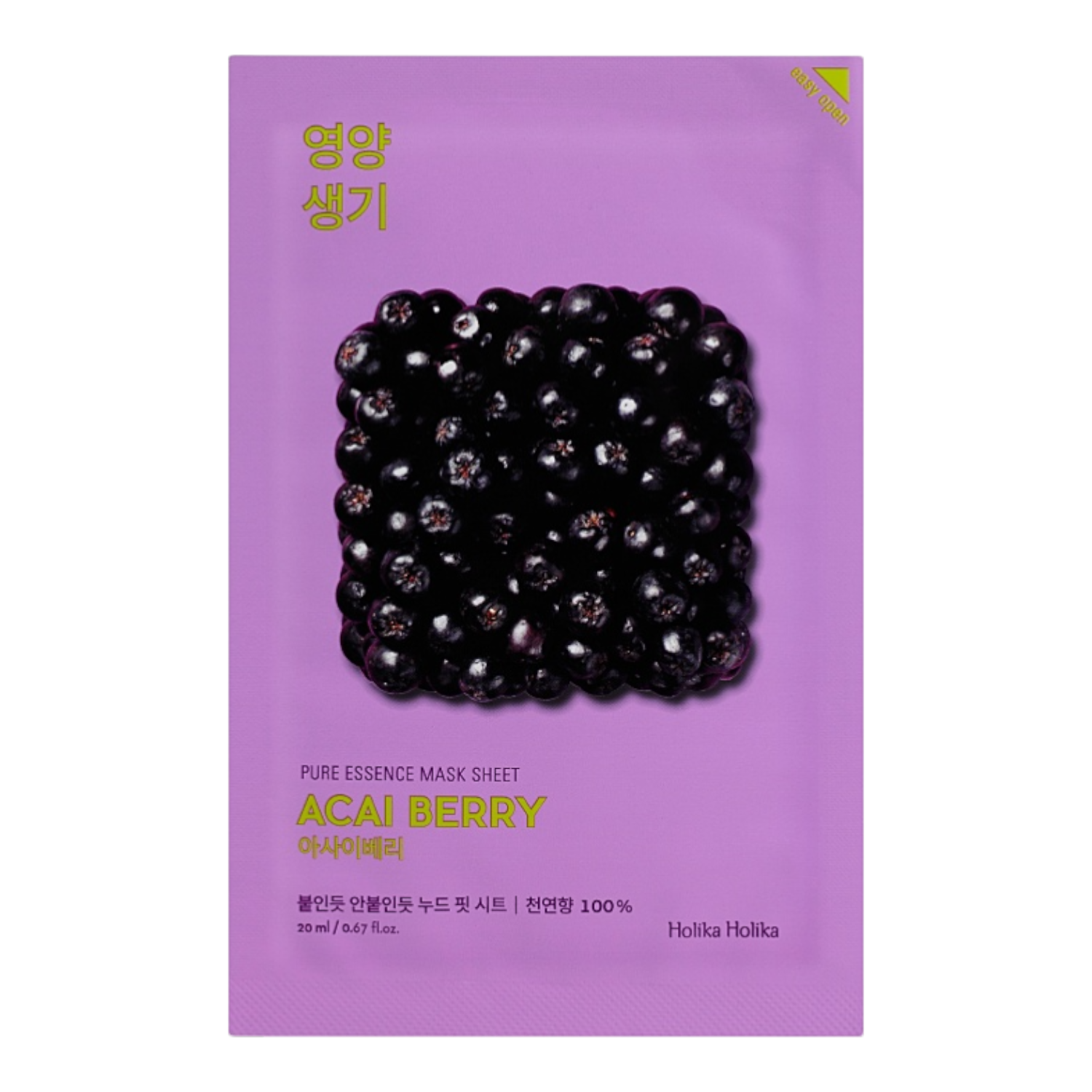Holika Holika Pure Essence Mask Sheet Acai Berry Nutriente Rivitalizzante 20 ml