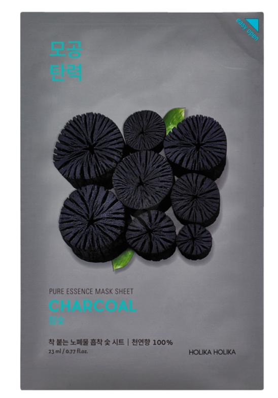 Holika Holika Pure Essence Mask Sheet Charcoal Maschera Anti-Imperfezioni Viso 20 ml