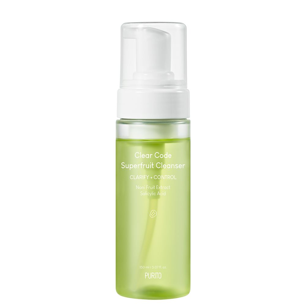Purito Seoul Clear Code Superfruit Cleanser - Detergente viso vegano per uso quotidiano 0,15 l Schiuma