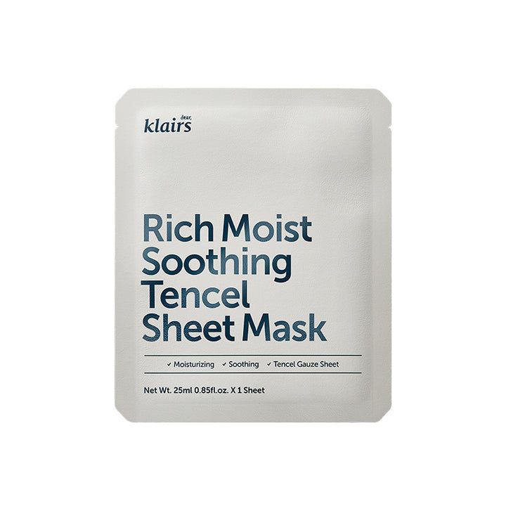 Dear Klairs Rich Moist Soothing Face Mask – Maschera idratante lenitiva per pelli sensibili 1 St