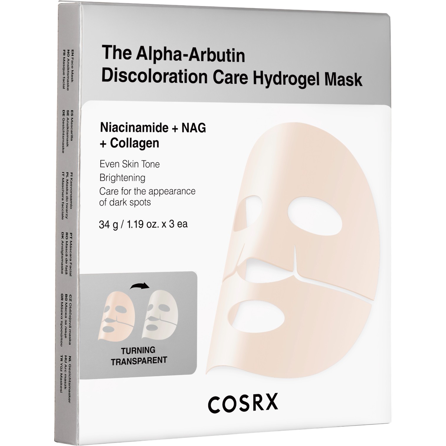 Cosrx Arbutin Discoloration Hydrogel Mask 4 Pc Maschera viso