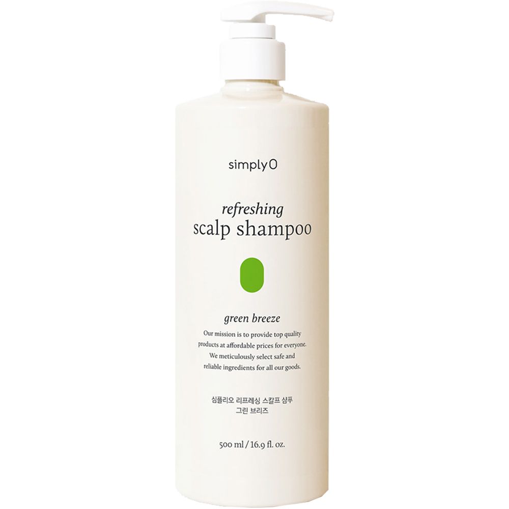 SIMPLYO Refreshing Scalp Green Breeze Shampoo – rinfrescante per cuoio capelluto grasso 500 ml