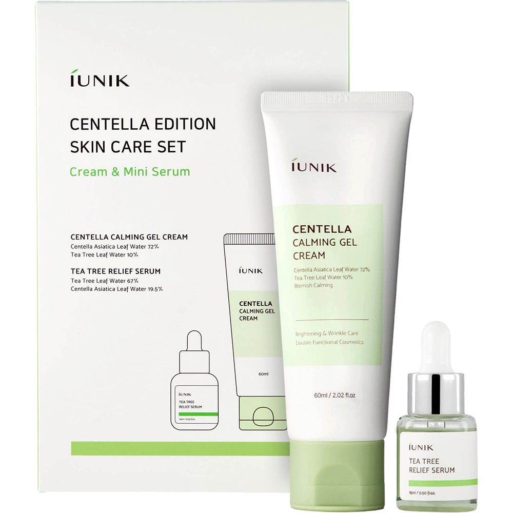 iUNIK Centella Edition Skin Care Set – duo lenitivo con siero alla centella asiatica e gel-crema 1 pz Box