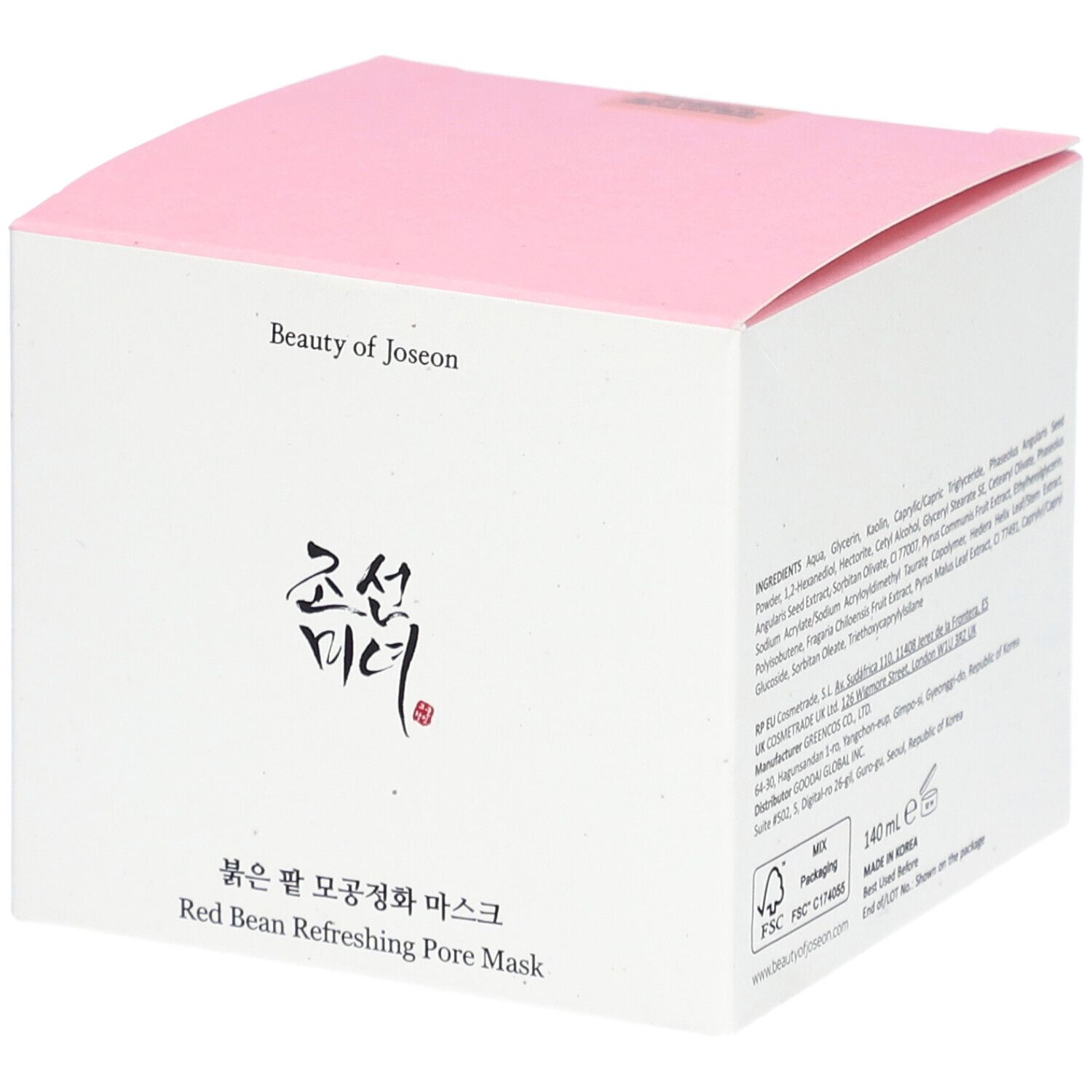 BEAUTY OF JOSEON Maschera rinfrescante per i pori ai fagioli rossi 140 ml viso