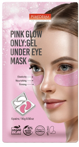 Purederm - Patch Contorno Occhi Idratante Con Glitter Rosa In Hydrogel Confezione 6 Pezzi