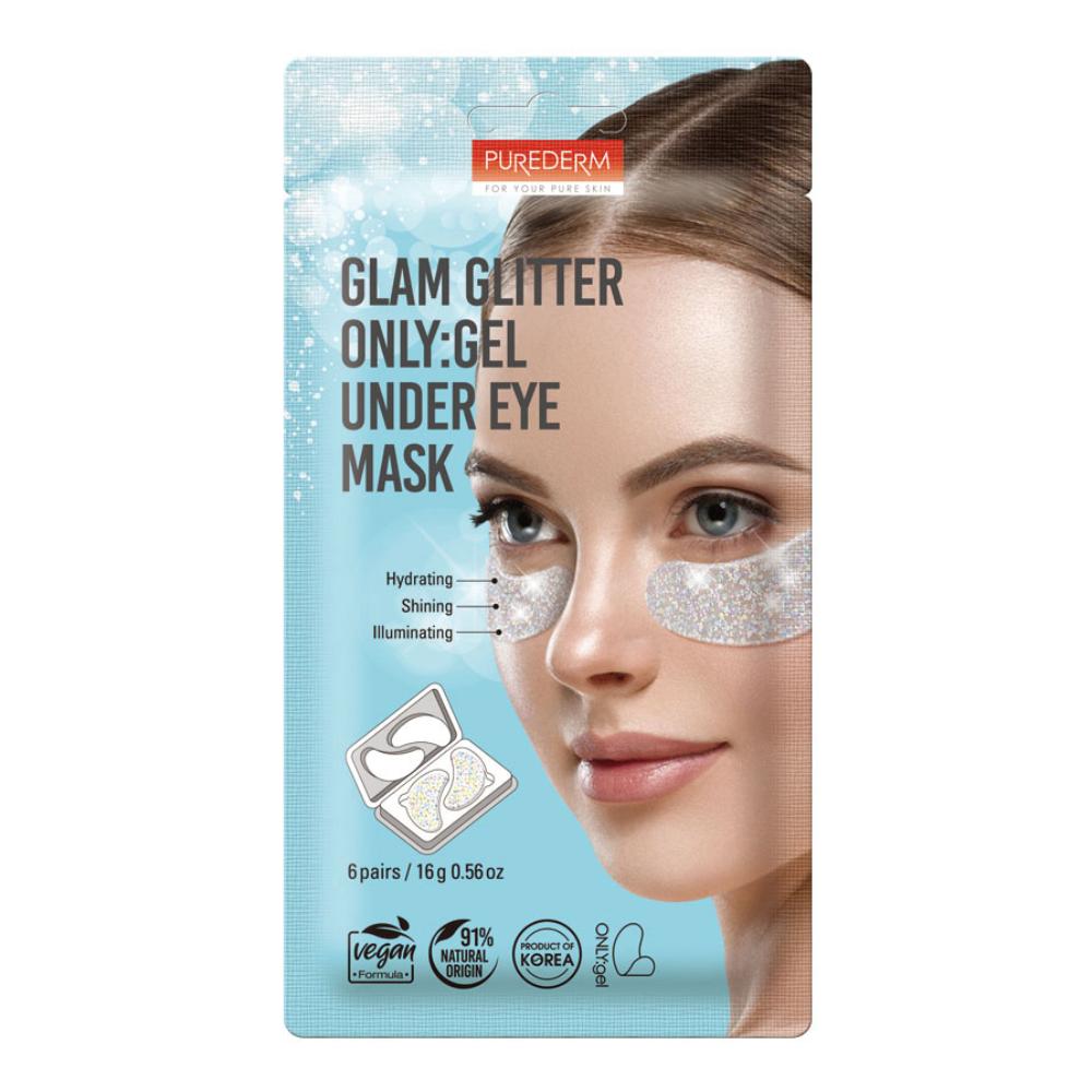 Purederm Glam Glitter Only Gel Under Eye Mask, 6 Pezzi