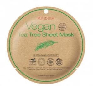 Purederm - Maschera Viso Idratante Anti Imperfezioni Vegana Al Tea Tree Confezione 1 Pezzo