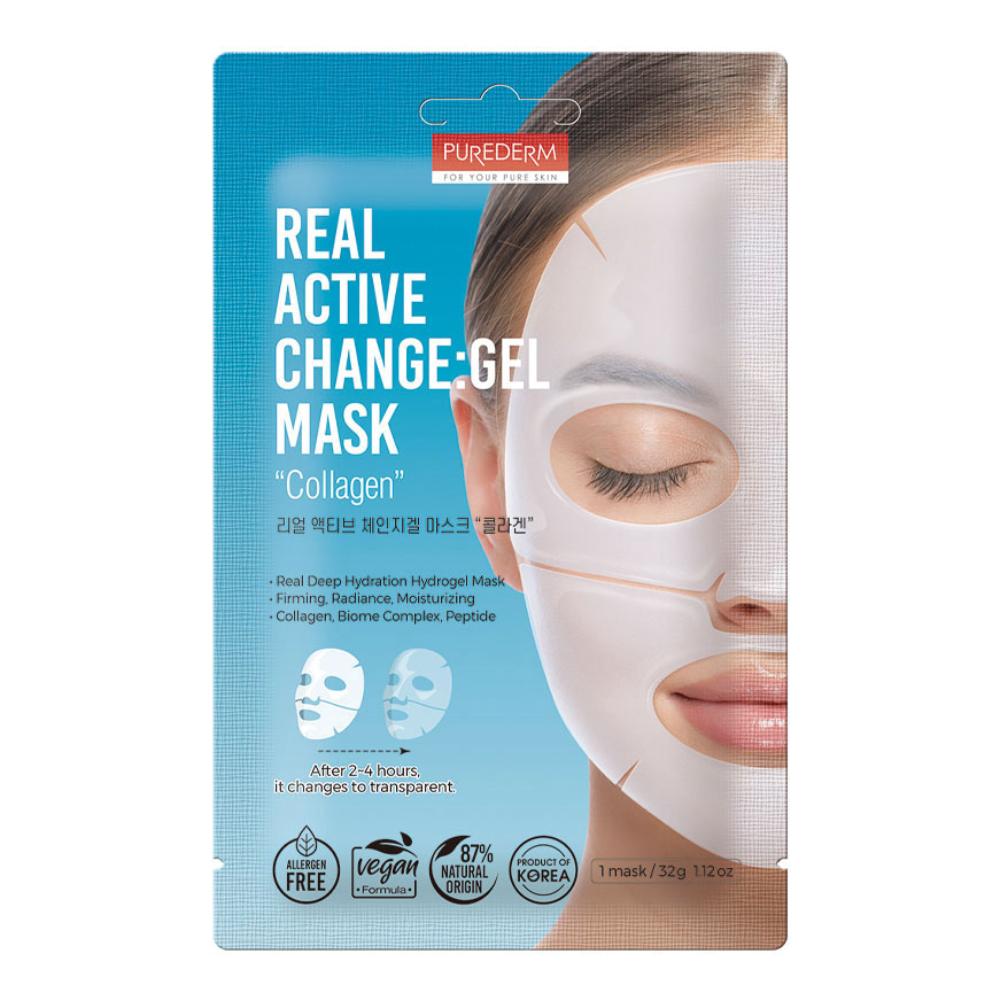 PUREDERM Real Active Change Gel Mask Collagen, 1 pezzo