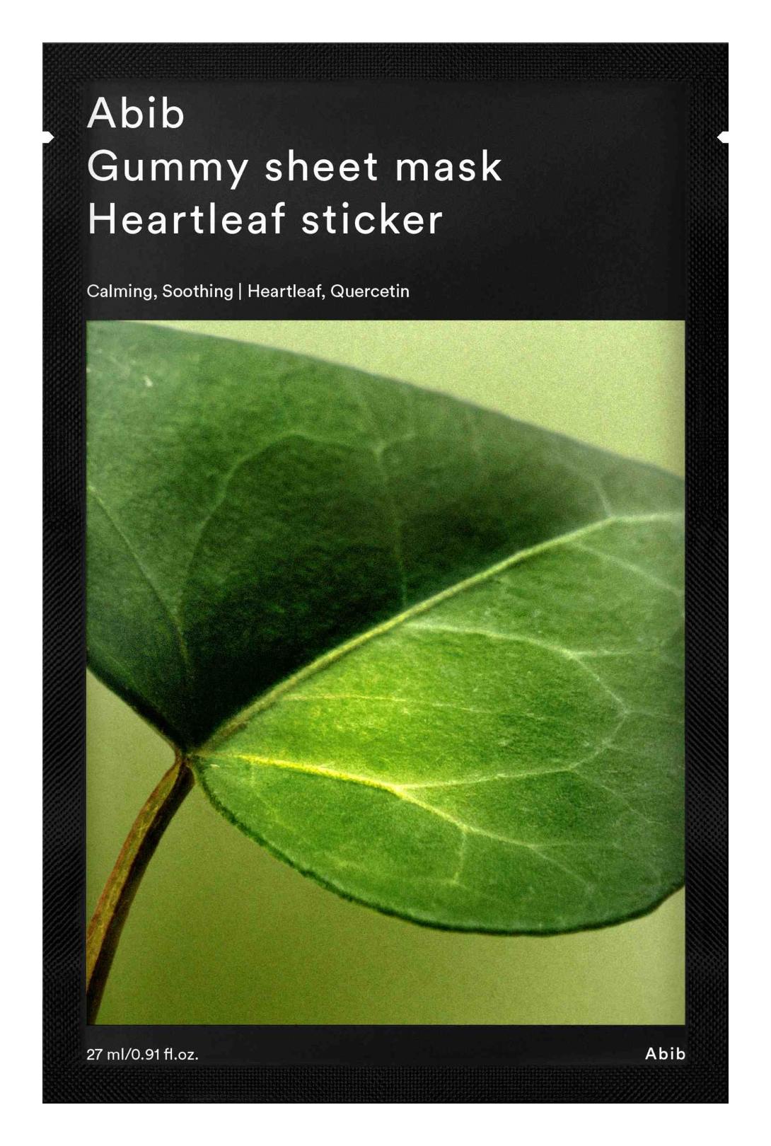 ABIB Gummy Sheet Mask Heartleaf Sticker – Maschera viso lenitiva 3 St