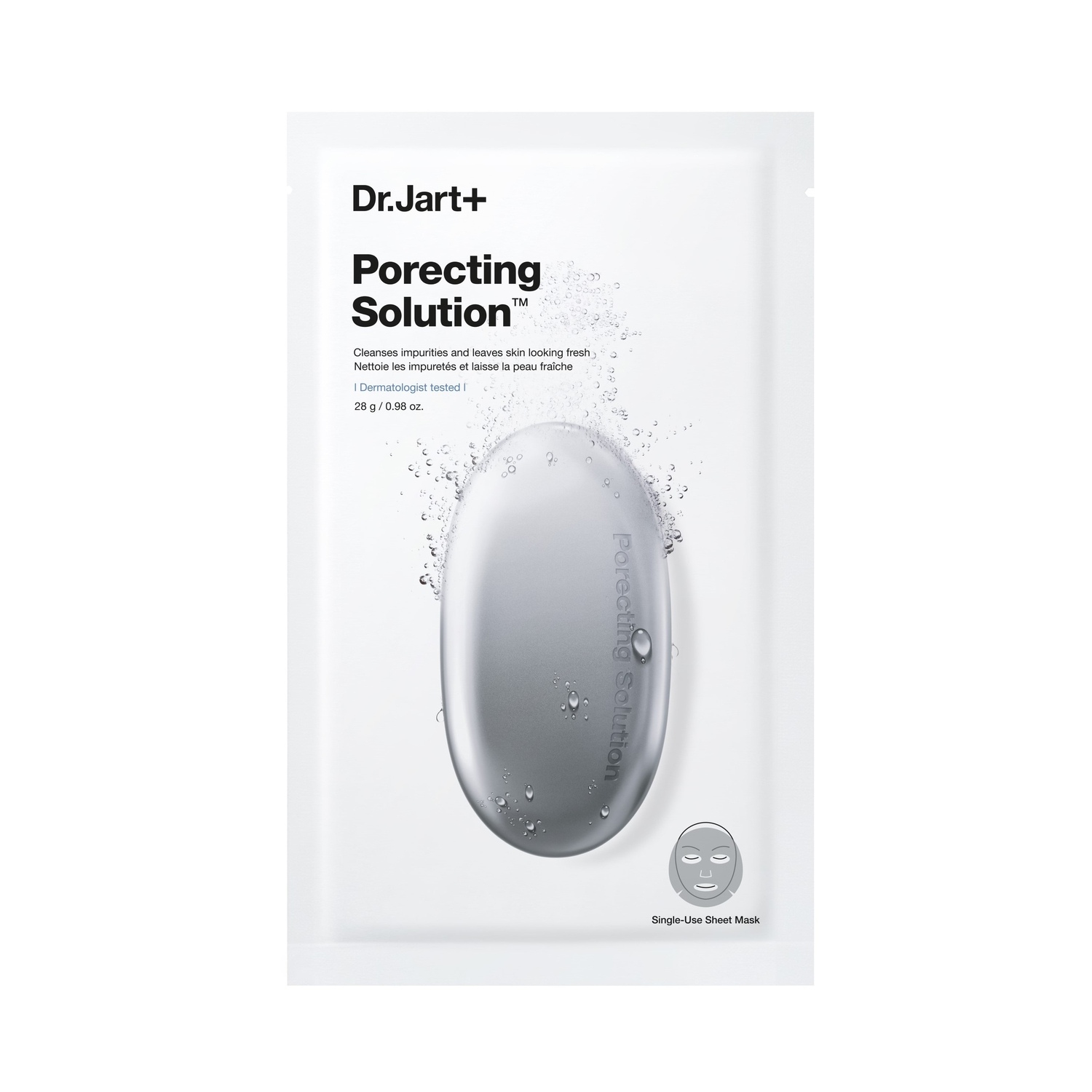 dr.jart+ porecting solution face dermask pro maschera viso anti-impurità, 1 maschera