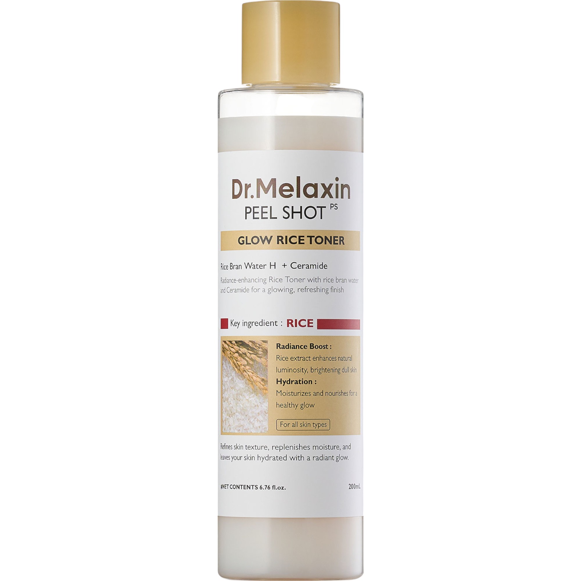 Dr. Melaxin Peel Shot Glow White Rice Acqua tonica 200 ml Lozione viso
