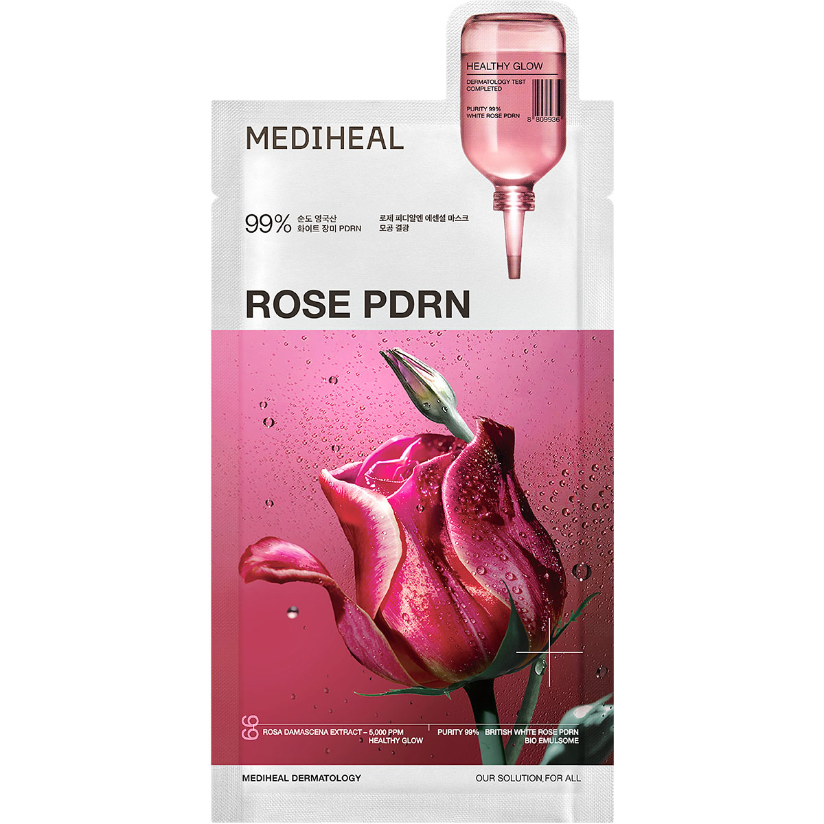 MEDIHEAL Rose PDRN Essential Sheet Mask Healthy Glow 24 ml Maschera viso