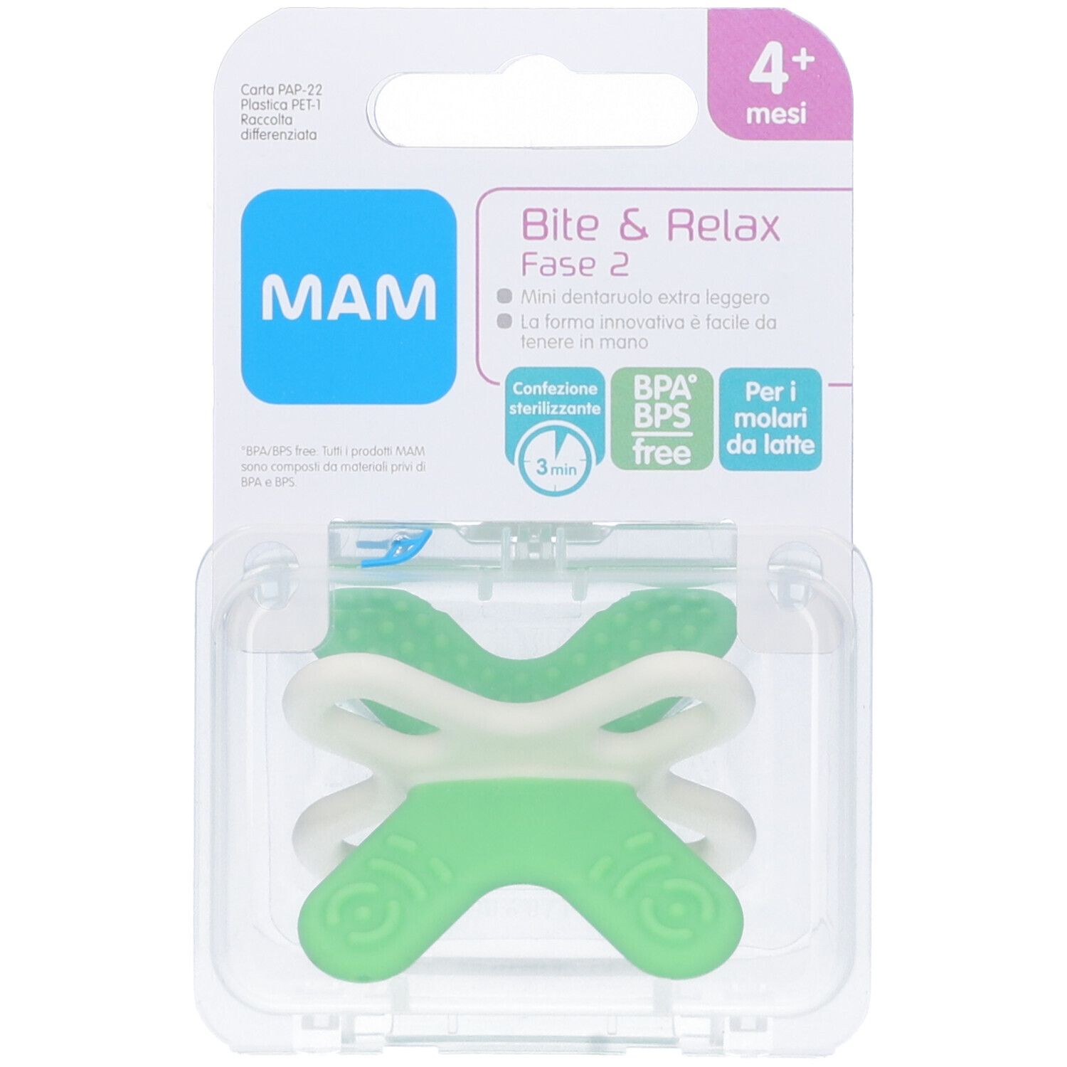 MAM Bite&Relax Fase 2 Mini Dentaruolo Neutro 4m+ 1 pz Altro — confronto prezzi