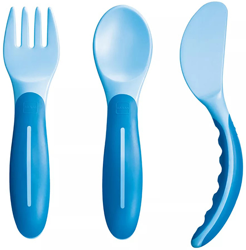 Mam Baby's Cutlery Set Di Posate Per Bambini Colore Azure Blue 6m+ — confronto prezzi