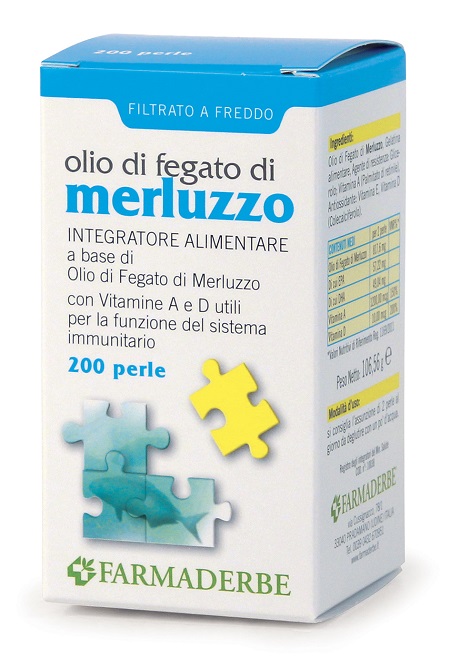 Olio Di Fegato Di Merluzzo Con Vitamina A E D Integratore Per La Funzione Del Sistema Immunitario 200 Perle