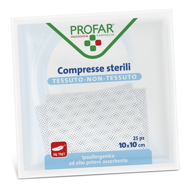 Federfarma.co Compresse In Tessuto Non Tessuto 10 X 10 Cm 25 Pezzi Profar