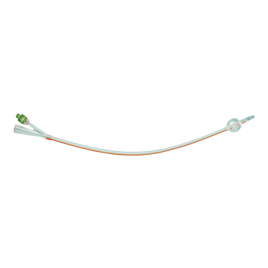 Catetere foley in silicone trasparente a 2 vie con scanalature longitudinali con palloncino 5-10ml diametro ch14 4,66mm lunghezza 40cm