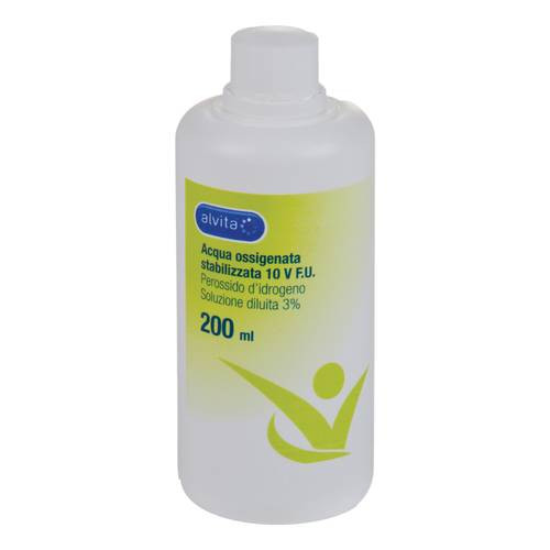 Alvita Acqua Ossigenata 10 Volumi Perossido d'Idrogeno Diluita al 3%, 200ml