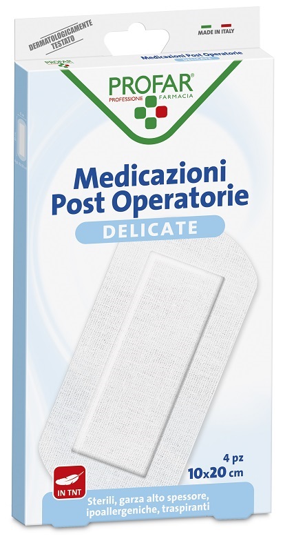 Profar Medicazione Post Operatoria Delicata in TNT 10 x 20 cm, 4 medicazioni