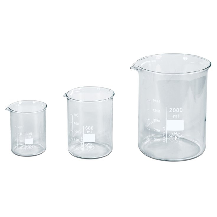 Bicchiere Sanitario Tarato 250ml in Vetro Pirex per Laboratorio - Safety — confronto prezzi